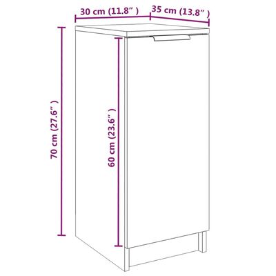 vidaXL Schuhschrank Schwarz 30x35x70 cm Holzwerkstoff