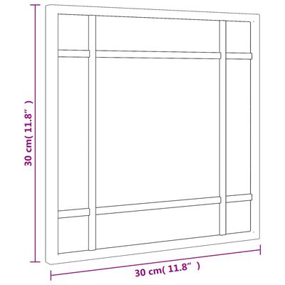 vidaXL Wandspiegel Schwarz 30x30 cm Quadratisch Eisen