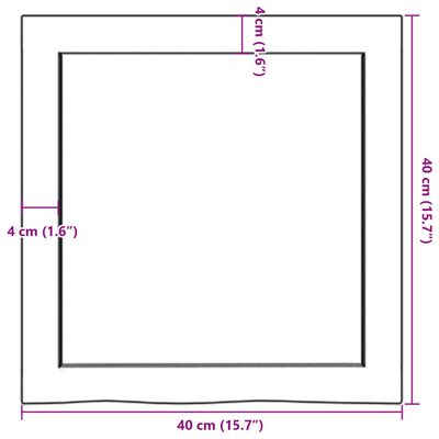 vidaXL Waschtischplatte Hellbraun 40x40x(2-6) cm Massivholz Behandelt