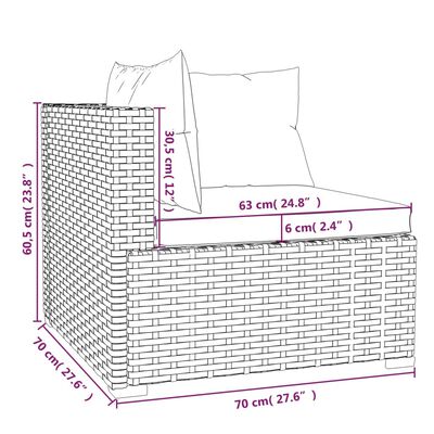 vidaXL 7-tlg. Garten-Lounge-Set mit Kissen Poly Rattan Grau