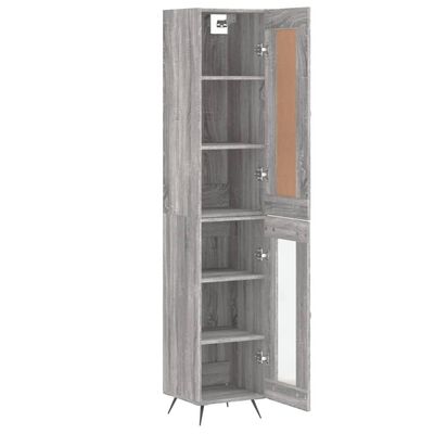 vidaXL Highboard Grau Sonoma 34,5x34x180 cm Holzwerkstoff