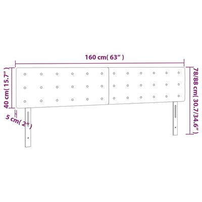 vidaXL LED Kopfteil Schwarz 160x5x78/88 cm Samt