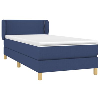 vidaXL Boxspringbett mit Matratze Blau 100x200 cm Stoff