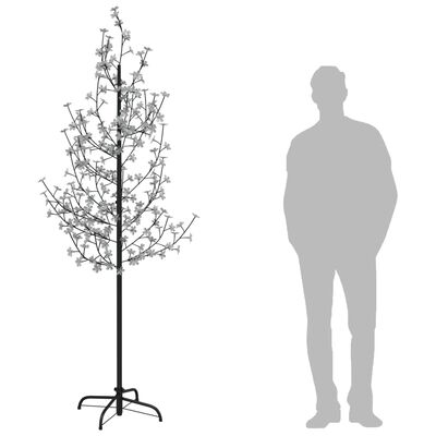 vidaXL LED-Baum mit Kirschblüten Warmweiß 220 LEDs 220 cm