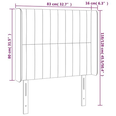 vidaXL LED Kopfteil Dunkelgrün 83x16x118/128 cm Samt