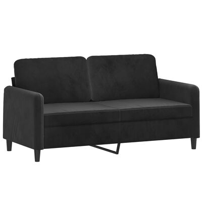 vidaXL 2-Sitzer-Sofa Schwarz 140 cm Samt