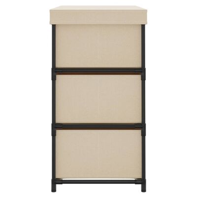 vidaXL Lagerschrank mit 6 Schubladen 55×29×55 cm Creme Stahl