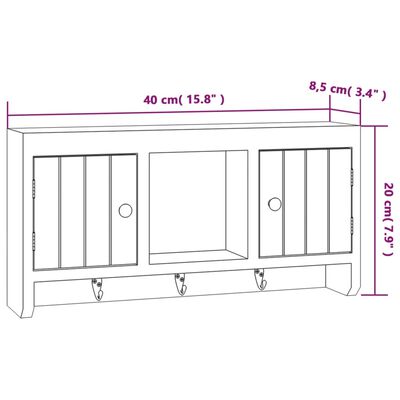 vidaXL Schlüsselschrank Weiß 40x8,5x20 cm Holzwerkstoff & Stahl