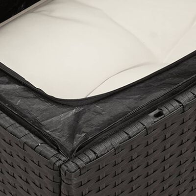 vidaXL 10-tlg. Garten-Sofagarnitur mit Kissen Schwarz Poly Rattan