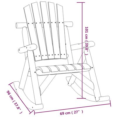 vidaXL Garten-Schaukelstuhl 69x96x101 cm Massivholz Fichte