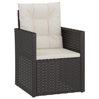 vidaXL 4-tlg. Garten-Lounge-Set mit Kissen Poly Rattan Schwarz