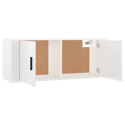 vidaXL TV-Wandschrank Hochglanz-Weiß 100x34,5x40 cm