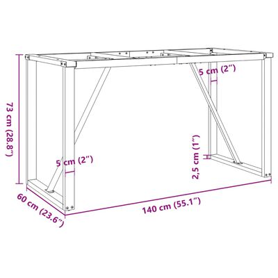 vidaXL Esstisch-Gestell in O-Form 140x60x73 cm Gusseisen