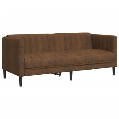 vidaXL 2-Sitzer Sofa Braun Kunstleder Wildleder-Optik