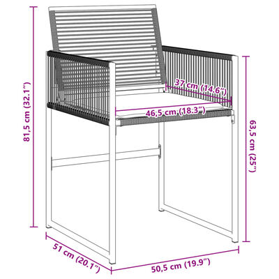 vidaXL Gartenstühle mit Kissen 4 Stk. Schwarz Poly Rattan