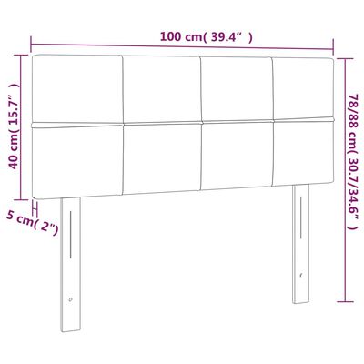 vidaXL LED Kopfteil Blau 100x5x78/88 cm Stoff