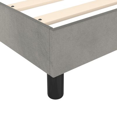 vidaXL Boxspringbett mit Matratze Hellgrau 90x200 cm Samt