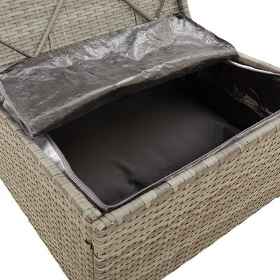 vidaXL 7-tlg. Garten-Lounge-Set mit Kissen Grau Poly Rattan