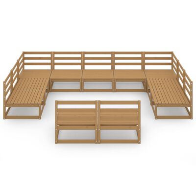 vidaXL 11-tlg. Garten-Lounge-Set Massivholz Kiefer