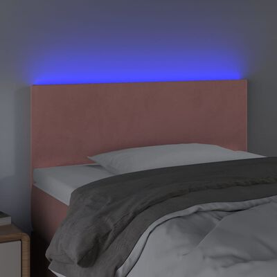 vidaXL LED Kopfteil Rosa 90x5x78/88 cm Samt