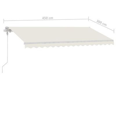 vidaXL Standmarkise Automatisch 450x300 cm Cremeweiß