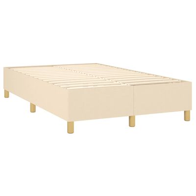 vidaXL Boxspringbett mit Matratze Creme 120x190 cm Stoff