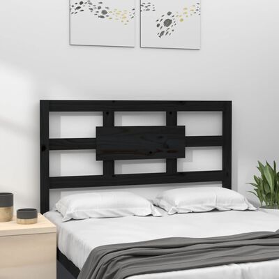 vidaXL Bett-Kopfteil Schwarz 105,5x4x100 cm Massivholz Kiefer