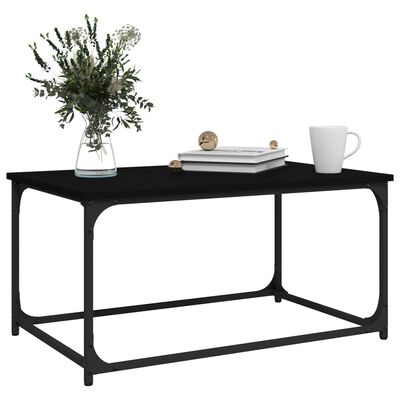 vidaXL Couchtisch Schwarz 80x50x40 cm Holzwerkstoff und Eisen