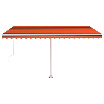 vidaXL Markise Manuell Einziehbar mit LED 450x350 cm Orange Braun