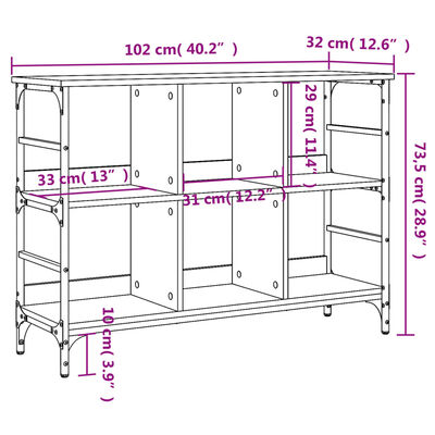 vidaXL Sideboard Braun Eichen-Optik 102x32x73,5 cm Holzwerkstoff