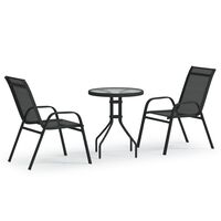 vidaXL 3-tlg. Garten-Bistro-Set Schwarz