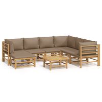 vidaXL 8-tlg. Garten-Lounge-Set mit Kissen Taupe Bambus