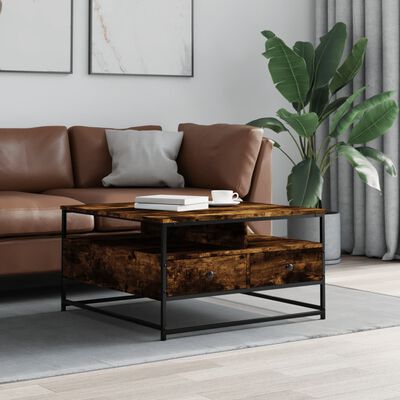 vidaXL Couchtisch Räuchereiche 80x80x45 cm Holzwerkstoff