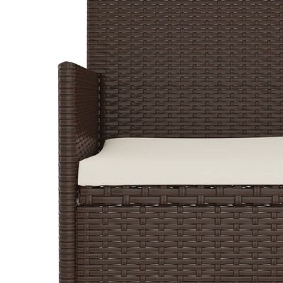 vidaXL 4-tlg. Garten-Lounge-Set mit Kissen Braun Poly Rattan