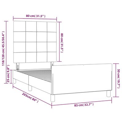 vidaXL Bettgestell mit Kopfteil Rosa 80x200 cm Samt