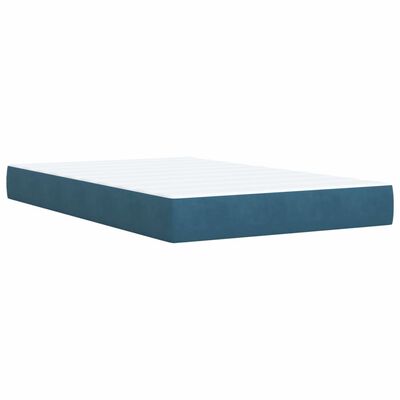 vidaXL Boxspringbett mit Matratze Blau 120x190 cm Samt