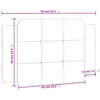 vidaXL Kopfteil-Kissen Grau 90 cm Kunstleder