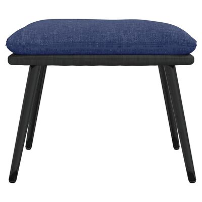 vidaXL Fußhocker Blau 45x29,5x35 cm Stoff und Kunstleder