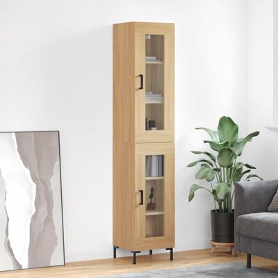 vidaXL Highboard Sonoma-Eiche 34,5x34x180 cm Holzwerkstoff