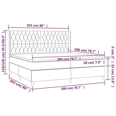 vidaXL Boxspringbett mit Matratze Rosa 200x200 cm Samt