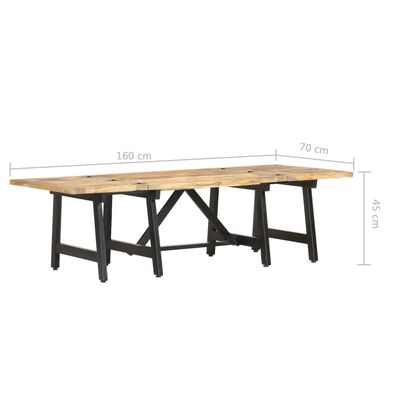 vidaXL Ausziehbarer Couchtisch 160 x 70 x 45 cm Massivholz Mango