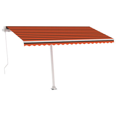 vidaXL Standmarkise Manuell Einziehbar 450x350 cm Orange/Braun