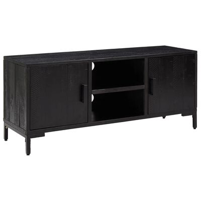 vidaXL TV-Schrank Schwarz 110x35x48 cm Massivholz Kiefer