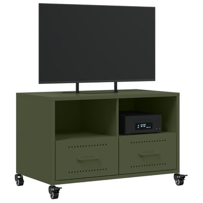 vidaXL TV-Schrank Olivgrün 68x39x43,5 cm Stahl