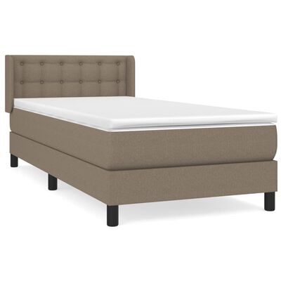 vidaXL Boxspringbett mit Matratze Taupe 80x200 cm Stoff