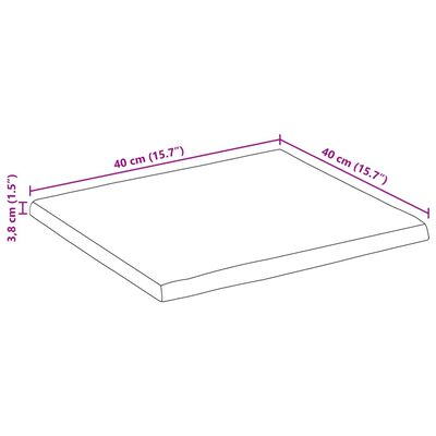 vidaXL Tischplatte mit Baumkante 40x40x3,8 cm Massivholz Mango