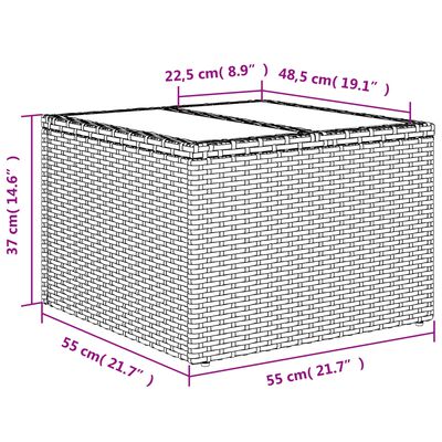 vidaXL 12-tlg. Garten-Sofagarnitur mit Kissen Schwarz Poly Rattan