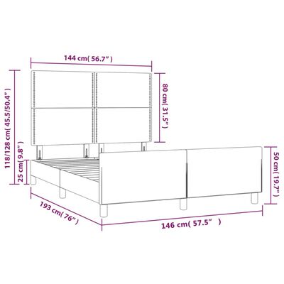 vidaXL Bettgestell ohne Matratze Dunkelbraun 140x190 cm Stoff