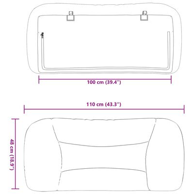 vidaXL Kopfteil-Kissen Dunkelgrau 100 cm Stoff