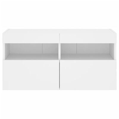 vidaXL TV-Wandschrank mit LED-Leuchten Weiß 80x30x40 cm